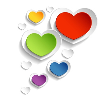 Colorful hearts