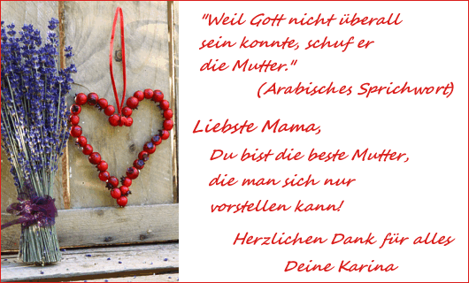 Muttertagskarte mit einem Spruch