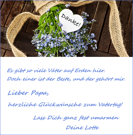 Grußkarte mit einem Vatertagsgedicht