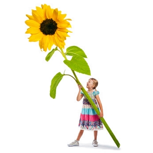 Kind mit Sonnenblume