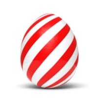 red and white striped easter egg